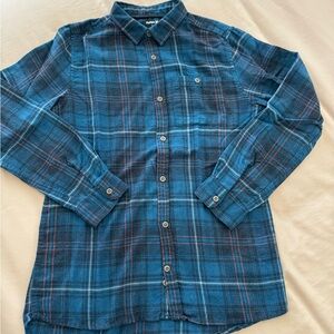 Hurley Kid’s Blue and Red Plaid Button Down Shirt